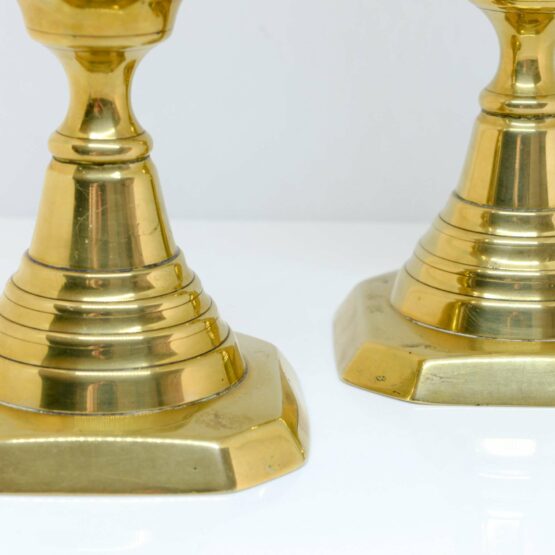 C19th Victorian Brass Candle Holders Pair-Brass candleholder Collectibles homedecor