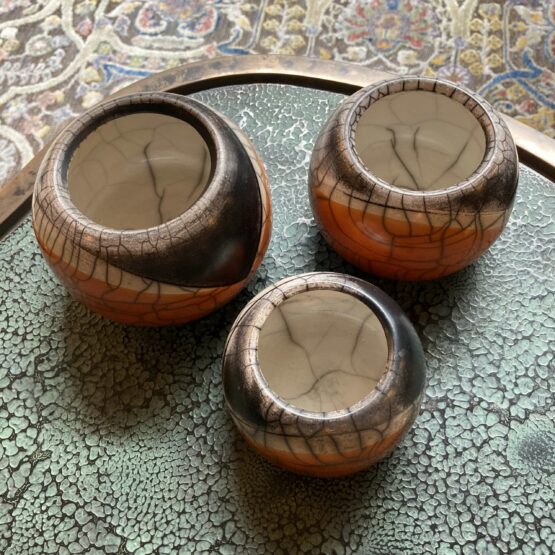 Raku Dolce Small Vase-Denis Di Luca Ceramics-small vases ceramic Interiors