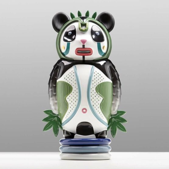 Bernardo The Panda-Elena Salmistraro Ceramics-Panda fine ceramic sculpture