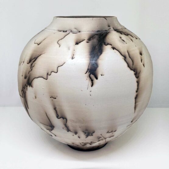 Horsehair Round Vase-Ceramic