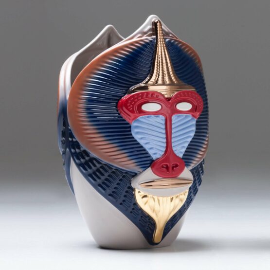 PRIMATES-Mandrillus Vase -Ceramic-vibrant colours textures patterns
