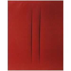 Lucio Fontana Print Red